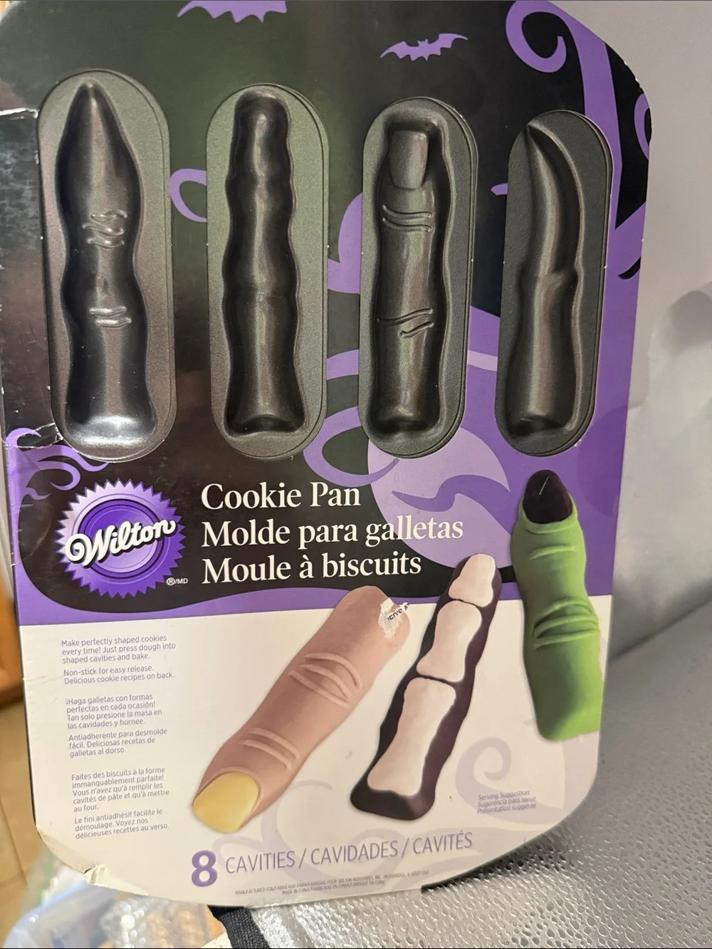 NWT Wilton Finger Cookie Pan in Black and Purple Packaging
